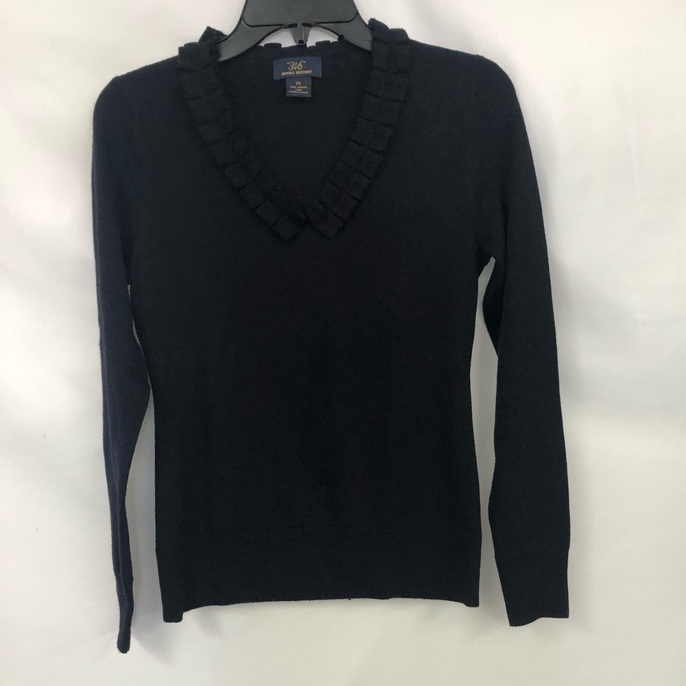 BROOKS BROTHERS MERINO WOOL RUFFLE SWEATER XS‎